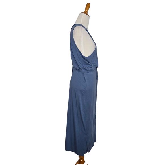 Banana Republic Threadsoft Wrap Midi Dress Blue Summer Vacation Women XXL - Picture 3 of 12